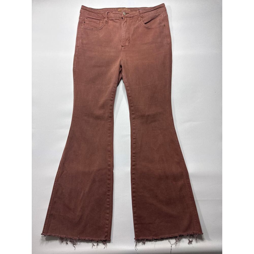 Judy Blue Women's Brown Raw Hem Flare Stretch Jeans - Size‎ 15/32 (33x31.5)
